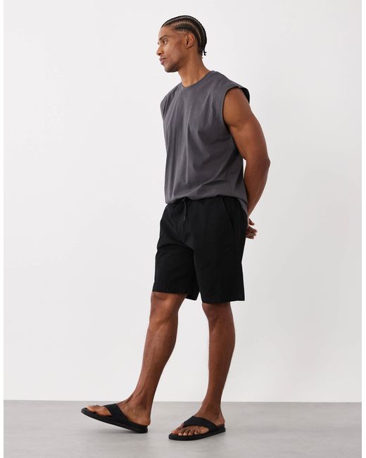 Jack & Jones Black Drawstring Chino Shorts for men