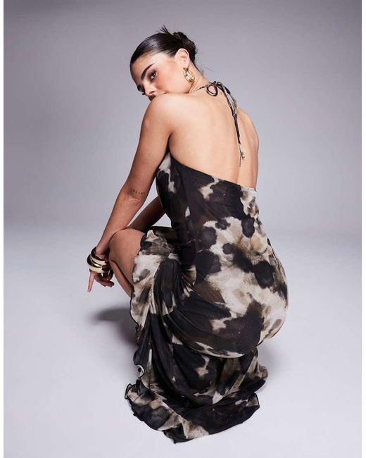 South Beach Maxi-Strandjurk Van Mesh in het Blue