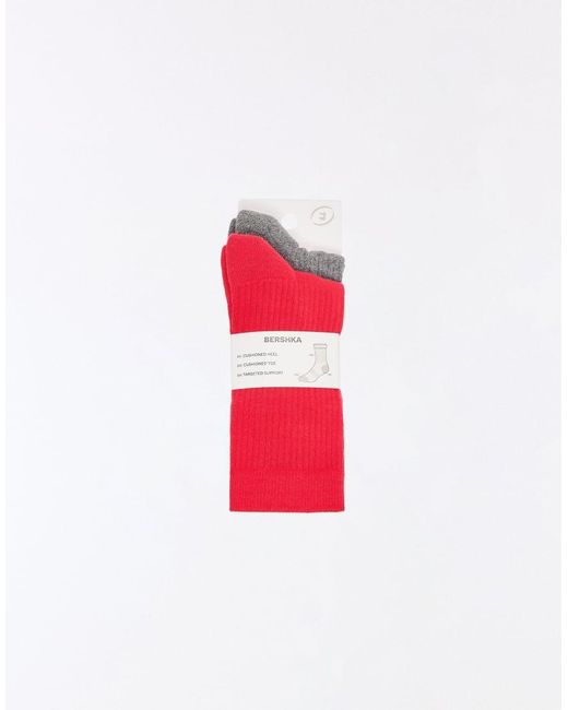 Bershka Red Pack Of 2 Socks