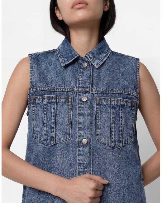 Noisy May Blue Sleeveless Denim Dress
