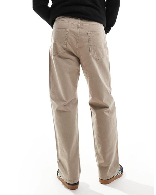 Jack & Jones – alex – weit geschnittene twill-hose in White für Herren