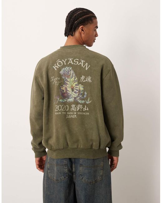 ASOS – oversize-sweatshirt in Green für Herren