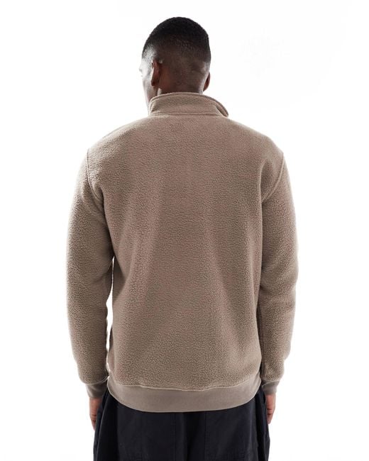 Only & Sons Brown Quarter Zip Fleece for men