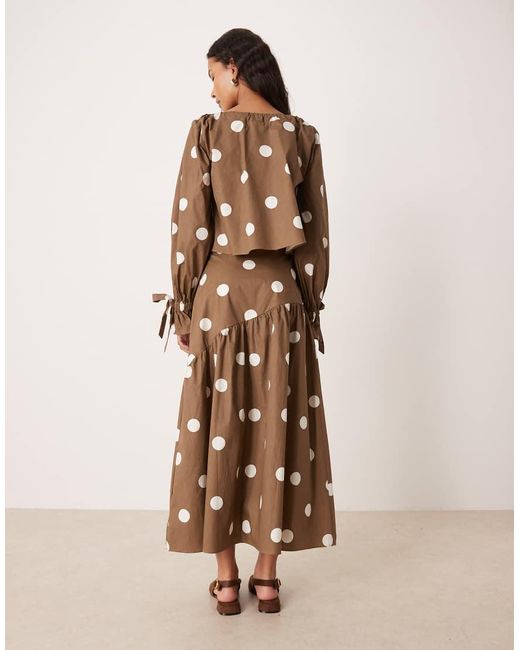Glamorous Natural Asymmetric Drop Waist Midaxi Skirt