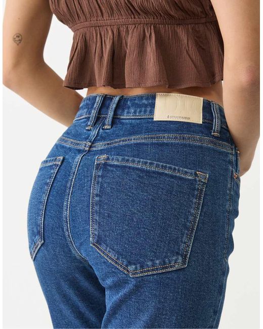 Stradivarius Blue 1465 Slim-fit Mom Jeans