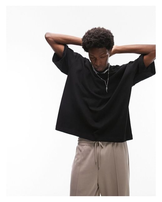 TOPMAN Premium Dropped Shoulder Oversized Fit T-shirt in Black for Men |  Lyst Canada