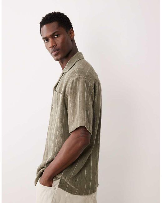 Jack & Jones Natural Striped Short Sleeve Shirt for men