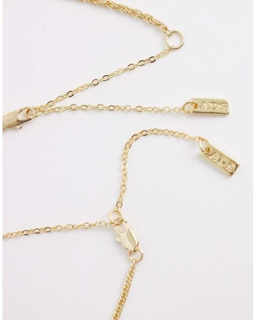 ASOS White 2 Pack Cubic Zirconia Crystal Pendant Necklace for men
