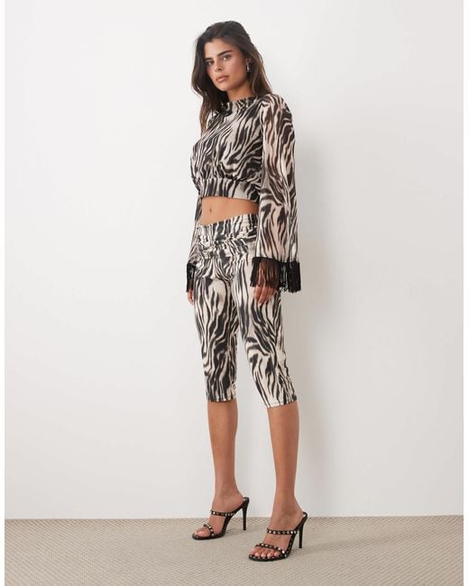 ASOS Brown Zebra Printed Capris