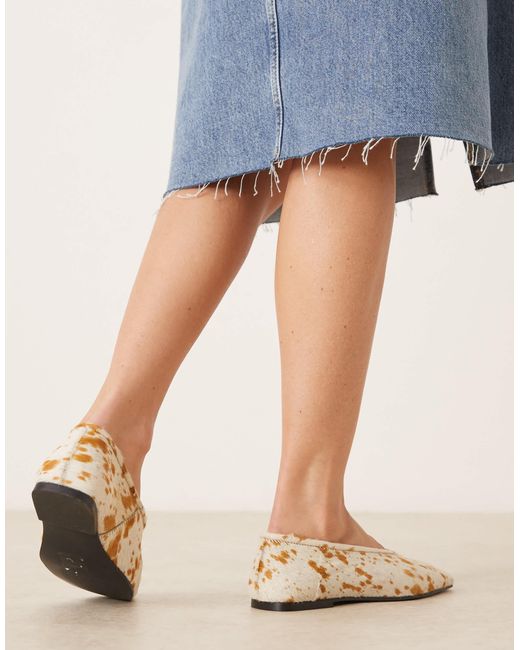 ASOS Blue Lupin Premium Chisel Toe Ballet Flats