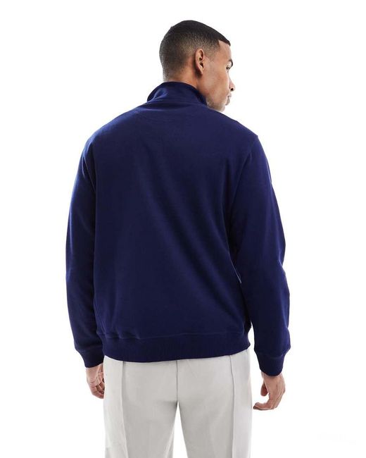 Jack & Jones Blue Relaxed Quarter Zip Sweatshirt for men