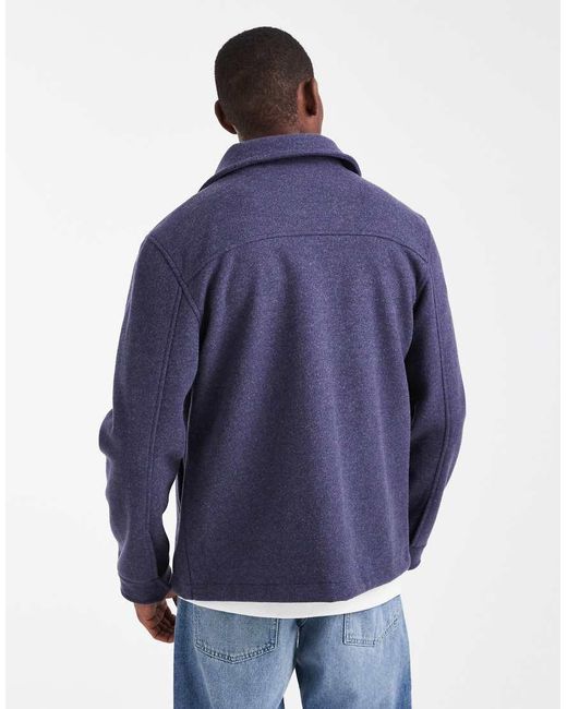 Brave Soul Blue Button Up Shacket for men