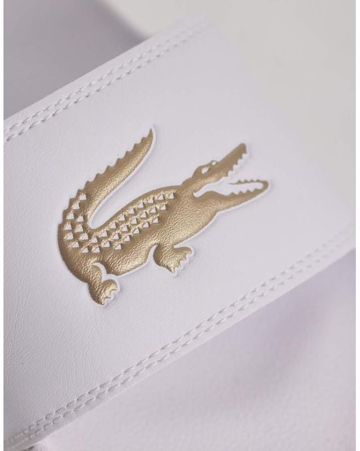 Lacoste White Serve 0.0 Logo Sliders