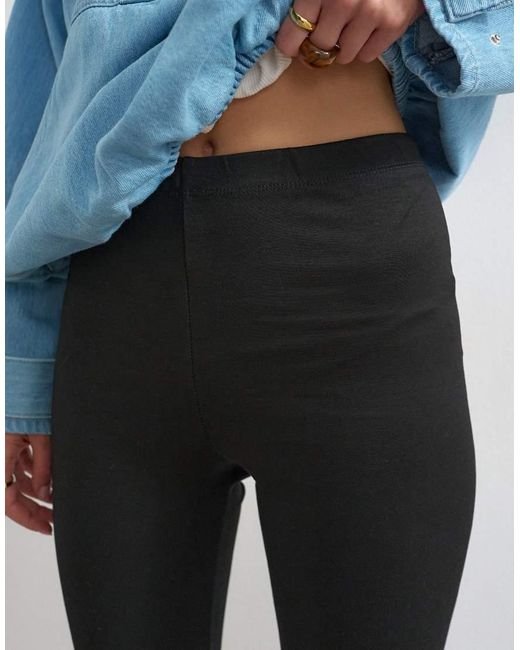 TOPSHOP Blue Jersey Capri Legging