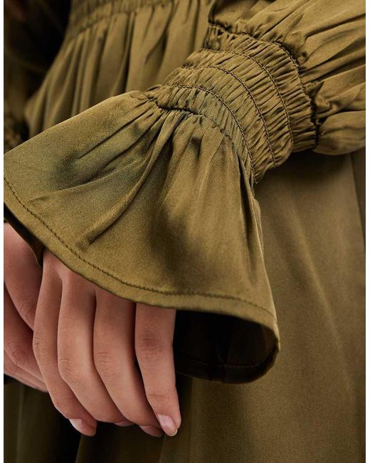 Wednesday's Girl Green Long Sleeve Boho Midaxi Dress