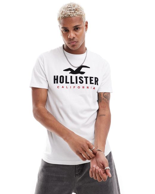 Hollister White Tech Logo T-shirt for men