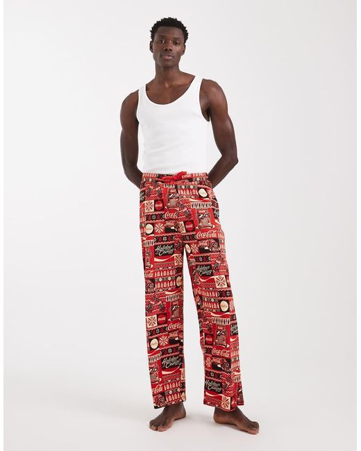 ASOS Red Christmas Coca Cola Lounge Bottoms for men