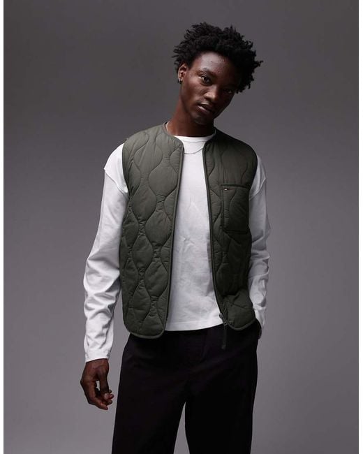 Tommy Hilfiger Gray Quilted Gilet for men