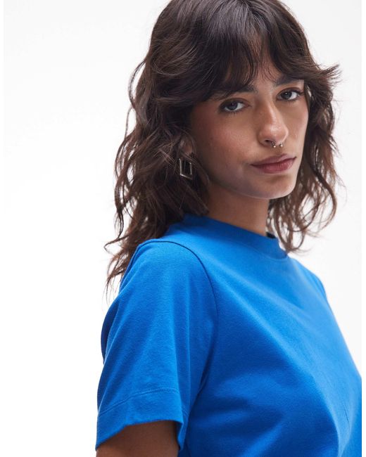T-shirt coupe carrée TOPSHOP en coloris Blue