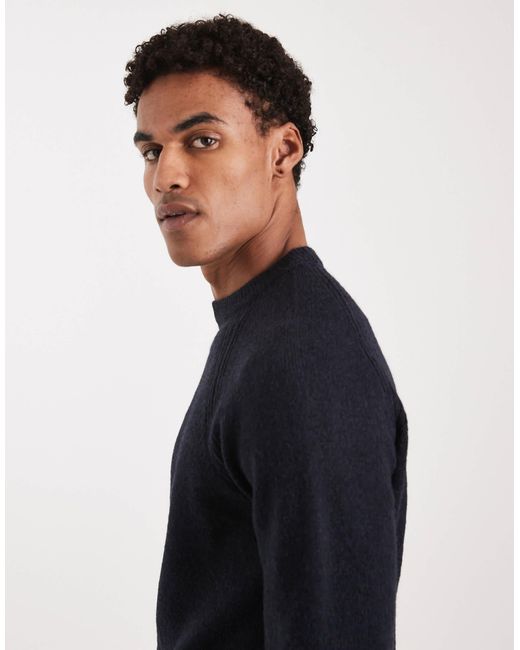 Threadbare Blue Knitted Crew Neck Jumper for men