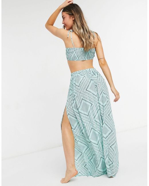 ASOS Synthetic Tie Detail Maxi Beach 