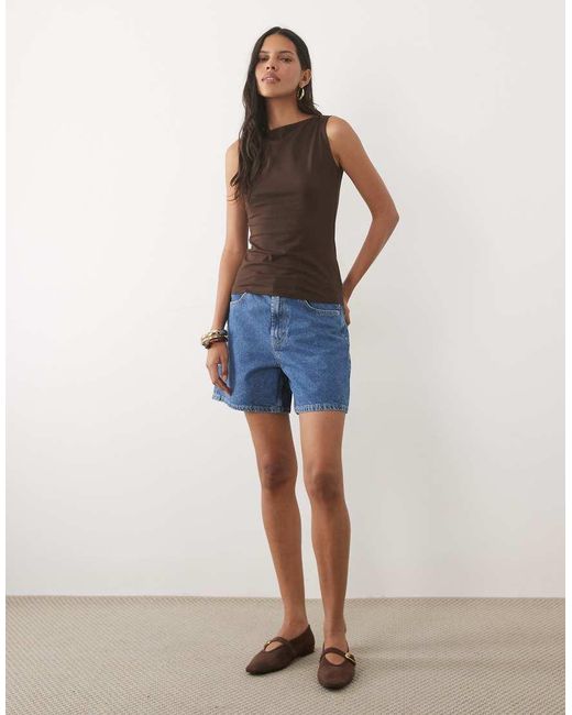 New Look Brown Boat Neck Singlet
