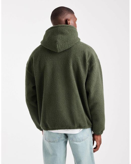 Levi's – teddy-kapuzenpullover in Green für Herren