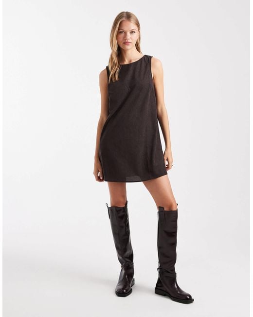 Vero Moda Black Soft Micro Cord Mini Dress