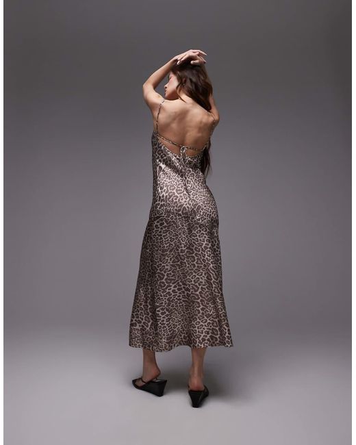 & Other Stories Gray Maxi Cami Slip Dress With Low Back