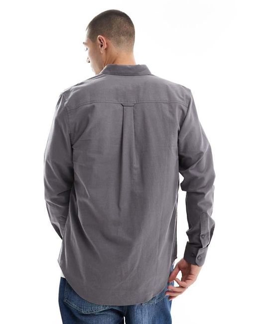 Threadbare Oxford Overhemd in het Gray voor heren