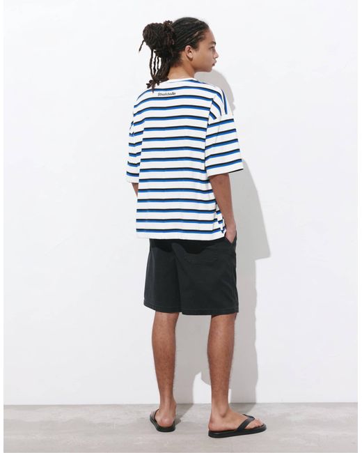 Bermuda à taille élastique Pull&Bear pour homme en coloris White