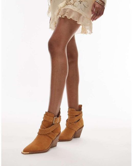 Bronx Brown New-kole Buckle Western Ankle Boots