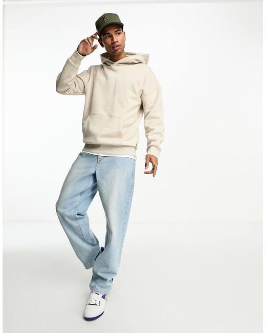 Sudadera Beis Extragrande Con Capucha De Punto Liso Grueso De -Beis Neutro Only & Sons de hombre de color Natural