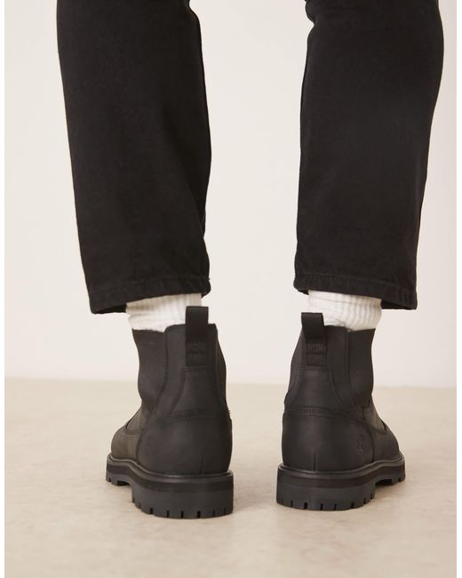 Timberland – britton road – chelsea-stiefel aus vollnarbigem material in Black für Herren