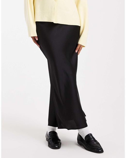 ASOS Pink Satin Bias Maxi Skirt