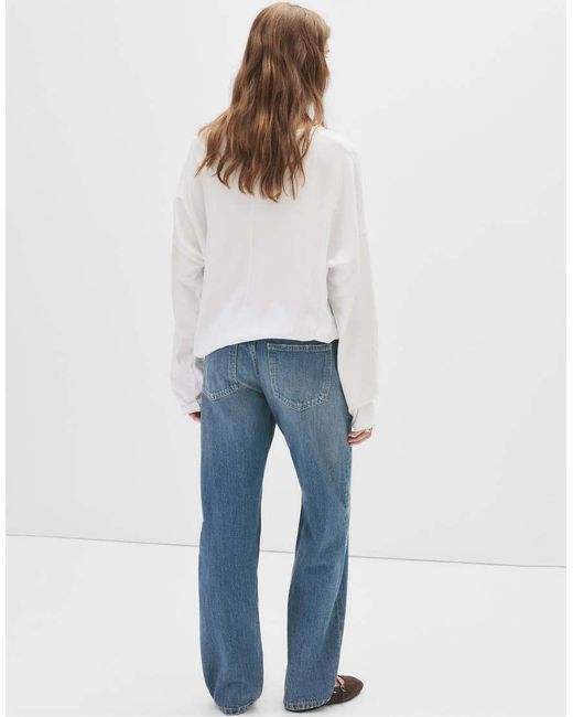 Pull&Bear Blue Mid Rise Straight Leg Jean