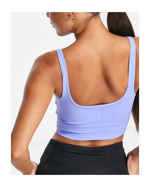 Nike Yoga Luxe Novelty cropped tank in blue