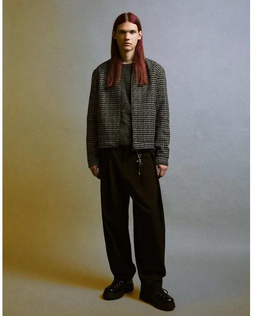 Veste courte en chenille Bershka pour homme en coloris Brown