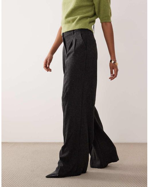 JDY Tall Green High Waist Wide Leg Textured Tailored Pants