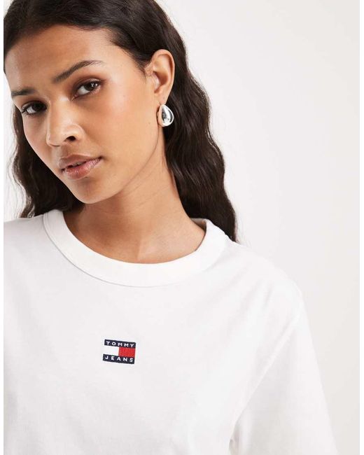 Tommy Hilfiger White Badge Logo Boxy Fit T-shirt