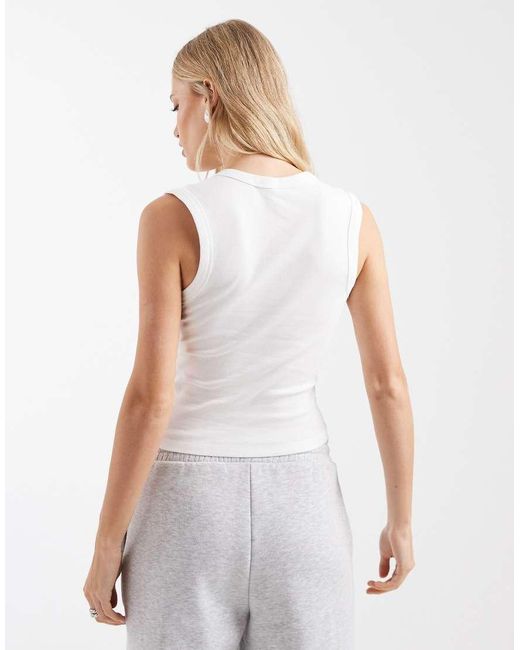 ONLY White V-neck Boxy Singlet