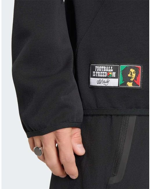 Adidas Originals Blue Jamaica X Bob Marley Tiro Tech Crew Sweatshirt for men
