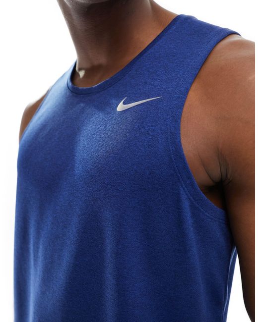 Camiseta azul real sin mangas dri-fit miler Nike de hombre de color Blue