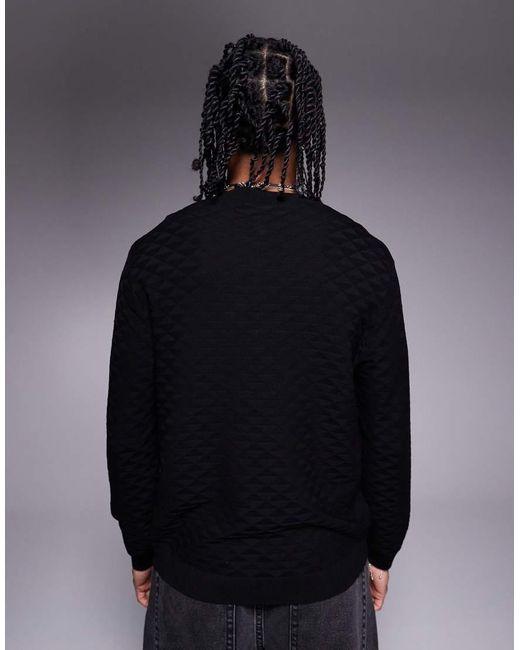Maglione Girocollo Testurizzato Con Logo di ARMANI EXCHANGE in Gray da Uomo