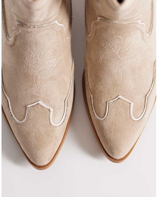 Glamorous Natural Low Ankle Cowboy Boots