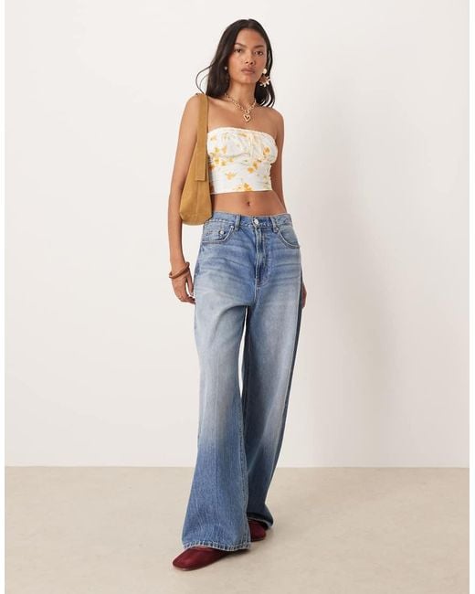 Glamorous Blue Strapless Tops