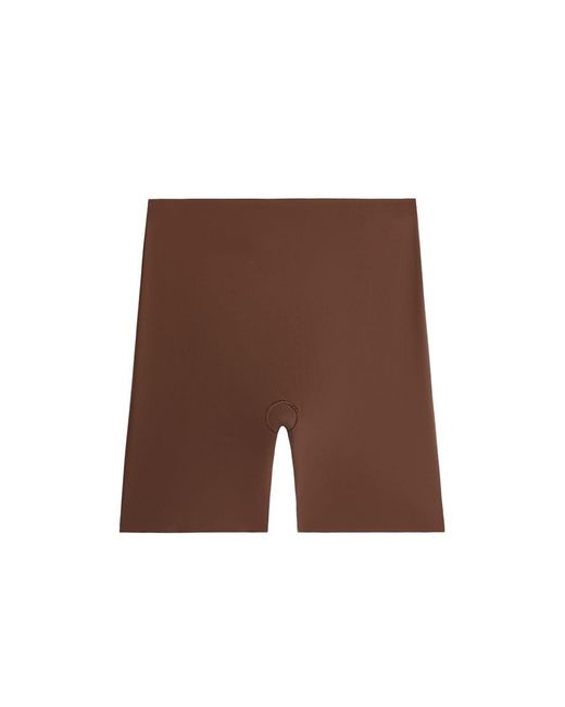 Oysho Brown High-Waisted Invisible Laser-Cut Shapewear Shorts