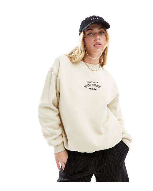 Pull&Bear White – oversize-sweatshirt