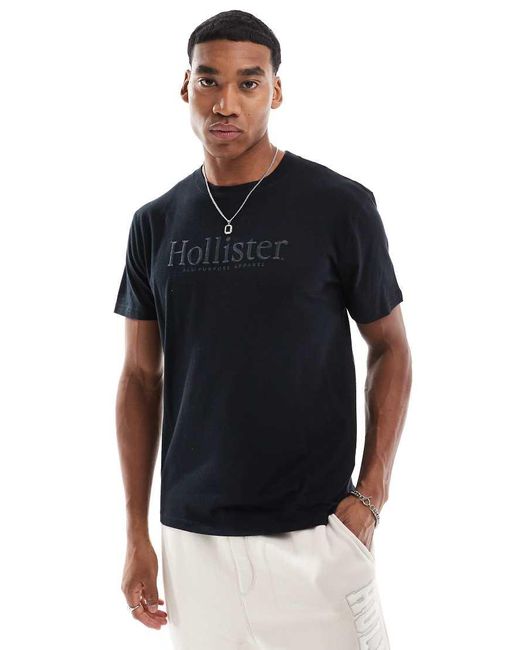 Hollister Blue Logo Detail Relaxed T-Shirt for men