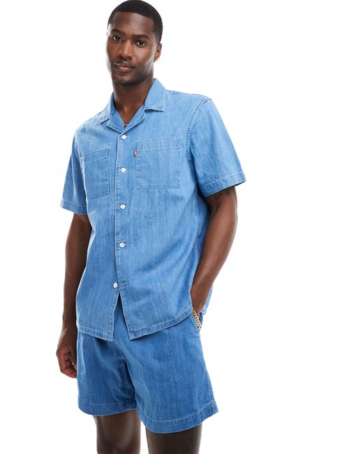 Levi's – camp-hemd aus em denim mit normalem schnitt, kombiteil in Blue für Herren